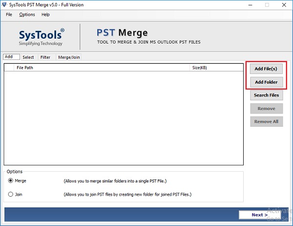 Merge PST Files Outlook