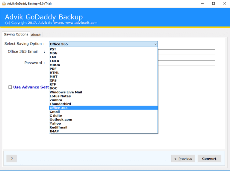 migrate godaddy to office 365 account